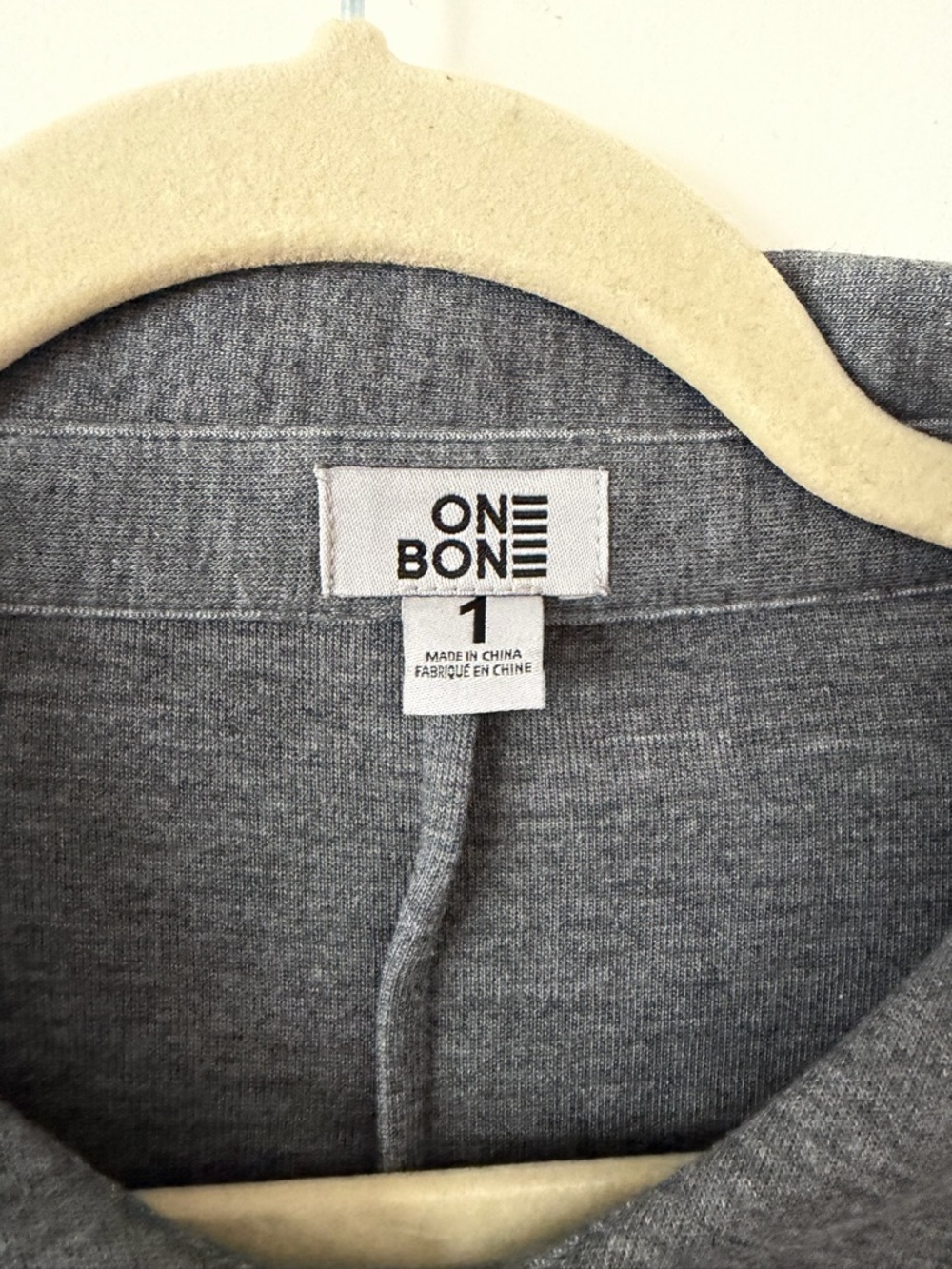 One Bone Gray Long-Sleeve Button-Up Shirt Jacket size1